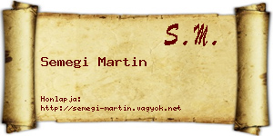 Semegi Martin névjegykártya